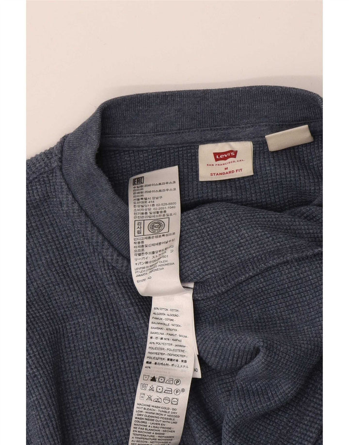 Top masculino Levi's Standard Fit manga comprida médio algodão azul marinho
