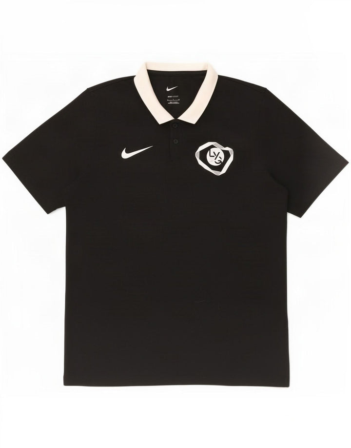 Camisa polo masculina Nike Dri Fit Graphic média preta poliéster