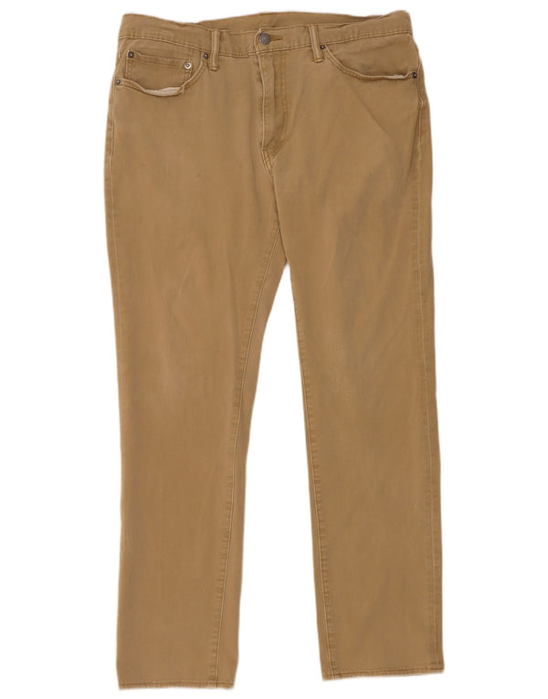 Calça casual slim masculina Levi's W36 L32 algodão bege