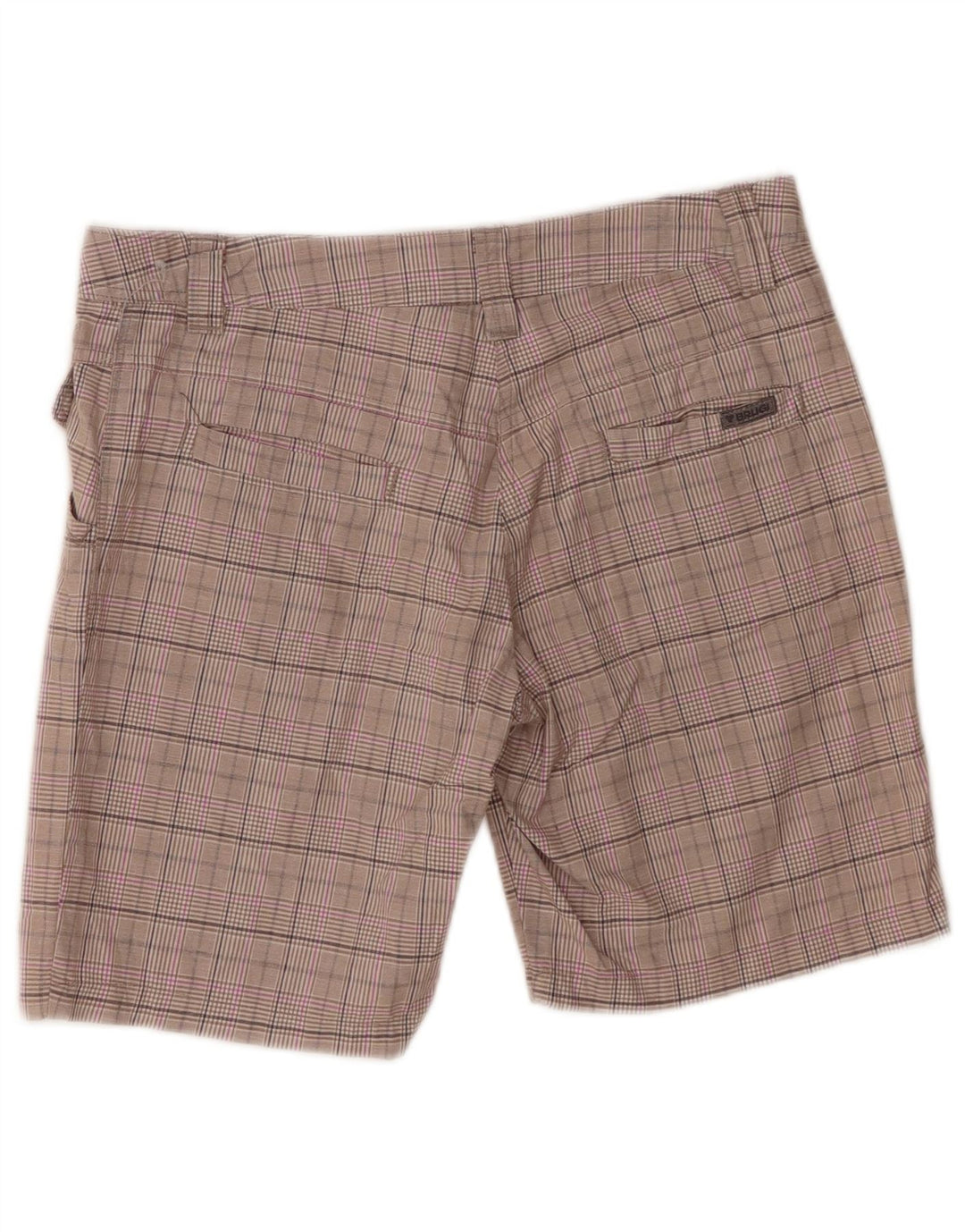 Shorts casual feminino Brugi IT 42 médio W30 cinza xadrez