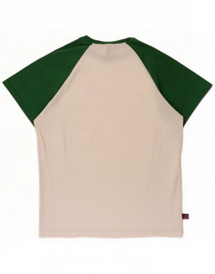 Camiseta masculina Superdry Top médio branco colorblock algodão