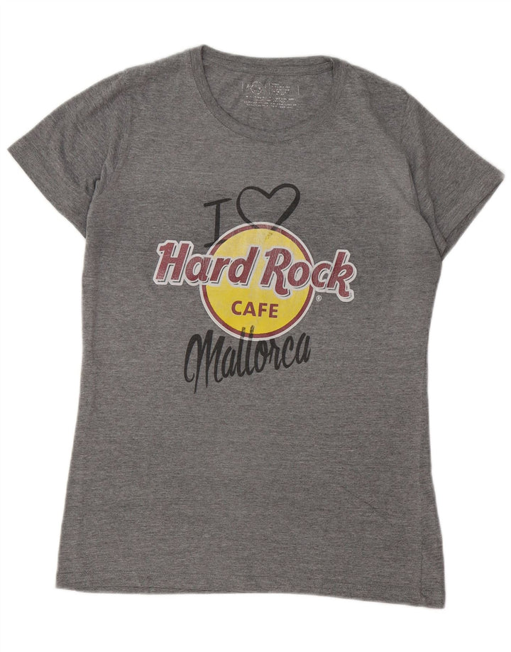 Camiseta feminina Hard Rock Cafe Mallorca com estampa gráfica UK 14 cinza médio
