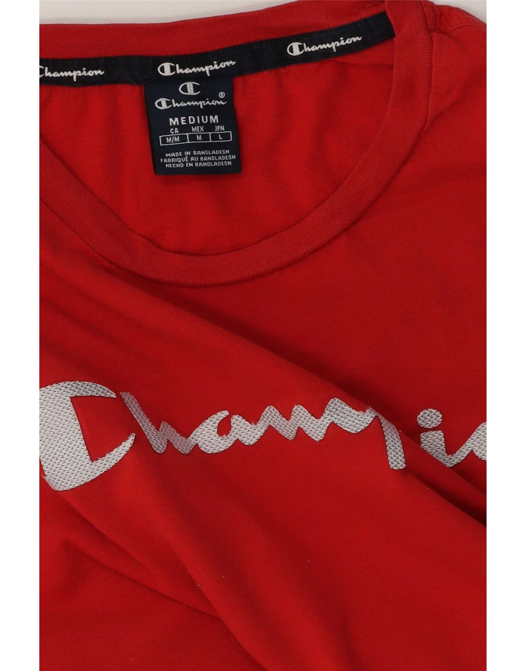 Campeão Mens Graphic T-Shirt Top Médio Algodão Vermelho