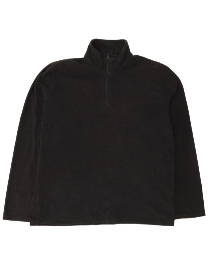 Mountain Warehouse Mens Zip Neck Fleece Jumper Grande Poliéster Preto