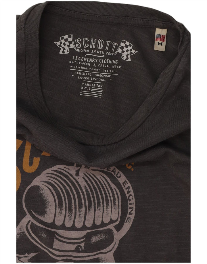 Camiseta masculina gráfica SCOTT Top algodão cinza médio