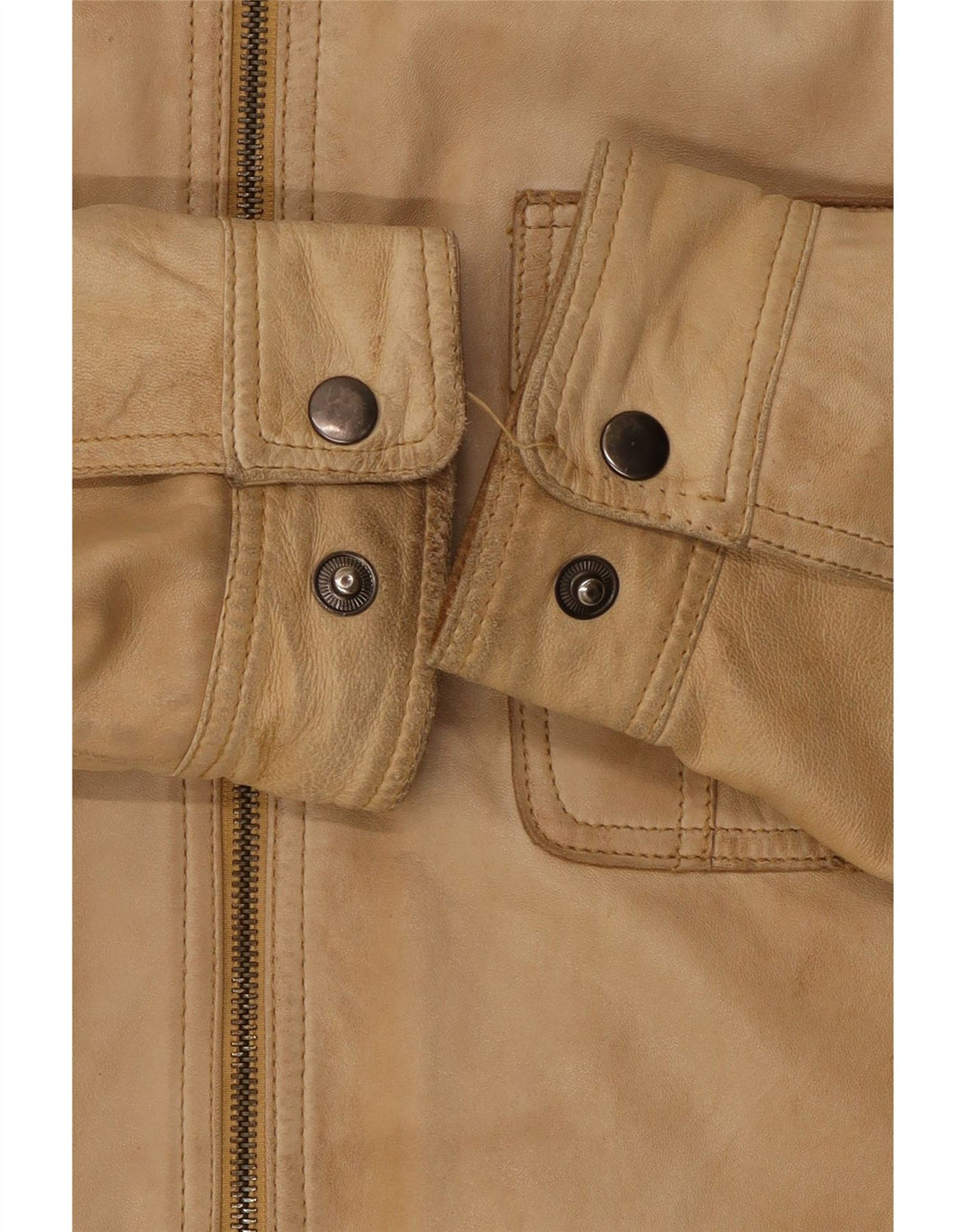 Jaqueta de couro masculina A.W.Dunmore UK 40 grande bege