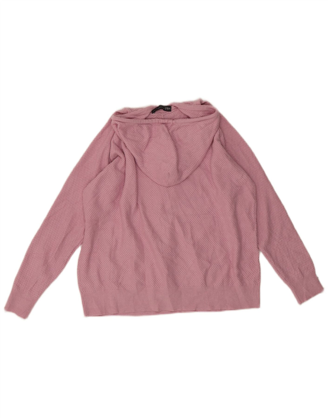 Suéter feminino com capuz Marks & Spencer Reino Unido 14 viscose rosa médio
