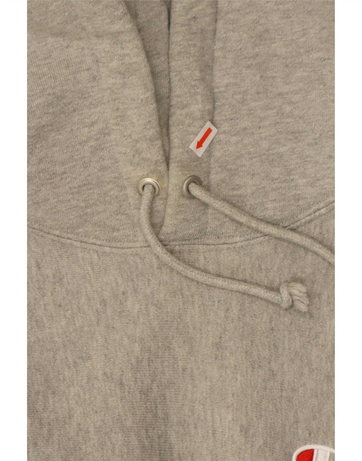 Jumper masculino Champion com capuz Reverse Weave de algodão manchado cinza médio