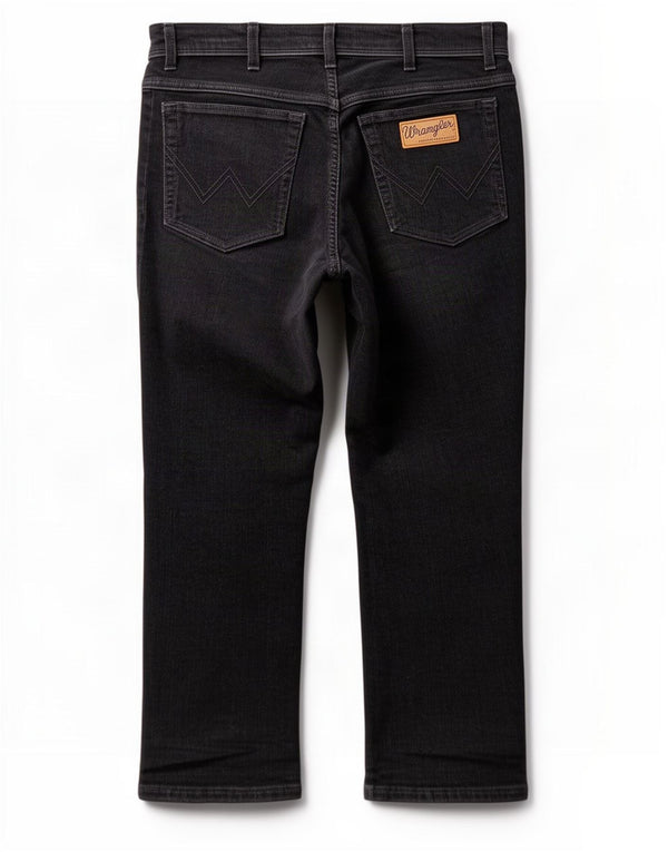 Calça Wrangler masculina Texas Stretch Straight Corduroy W34 L26 algodão preto