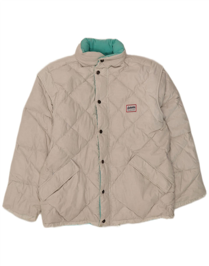 Jaqueta acolchoada reversível com capuz masculina Dolomite UK 36 poliéster branco pequeno