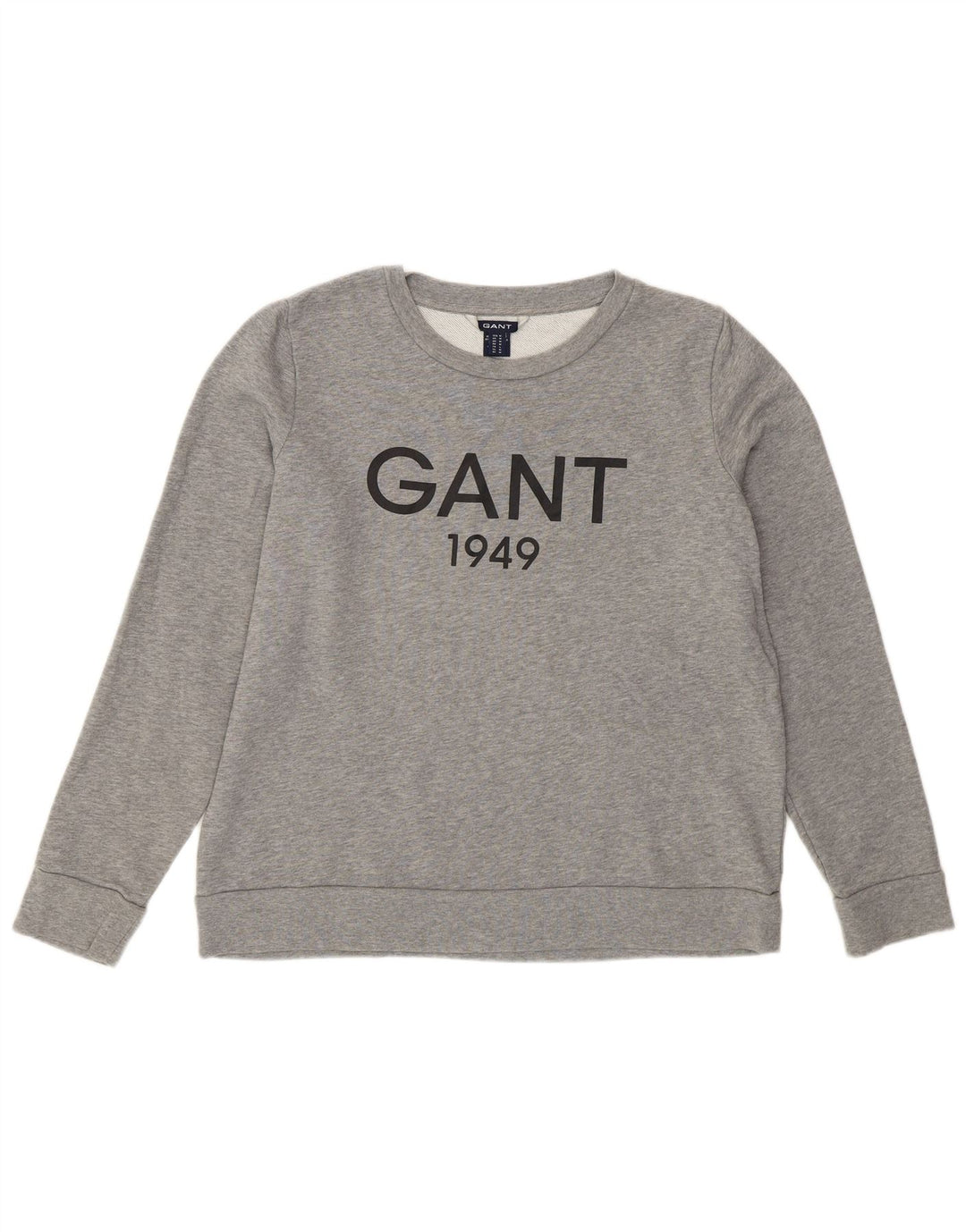 Suéter gráfico feminino Gant UK 14 algodão manchado cinza médio