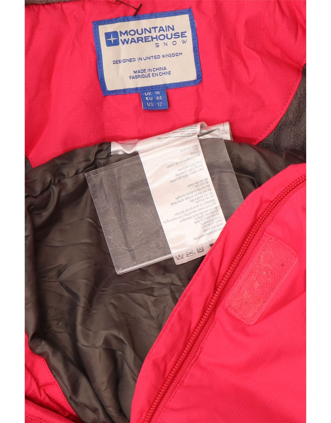 Jaqueta corta-vento feminina com capuz Mountain Warehouse Reino Unido 16 grande rosa