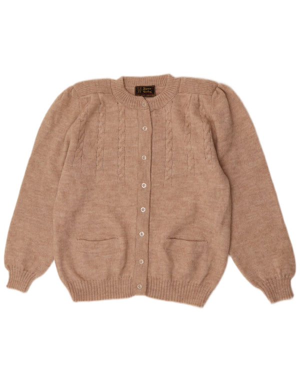 Suéter cardigã feminino Alpaca Quitex UK 12 médio bege