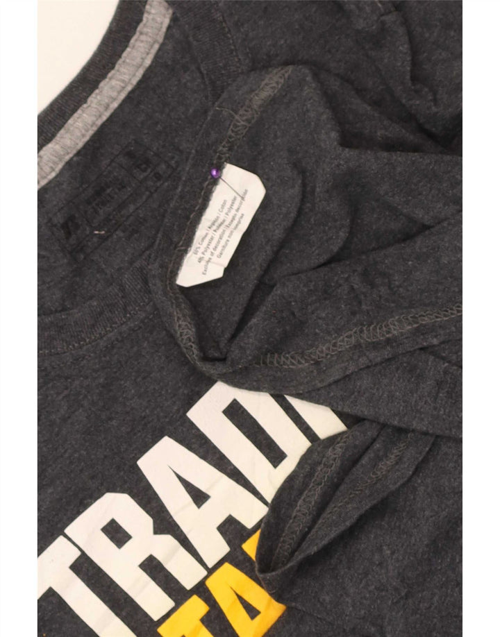 Russell Athletic Camiseta masculina gráfica top pequeno algodão cinza