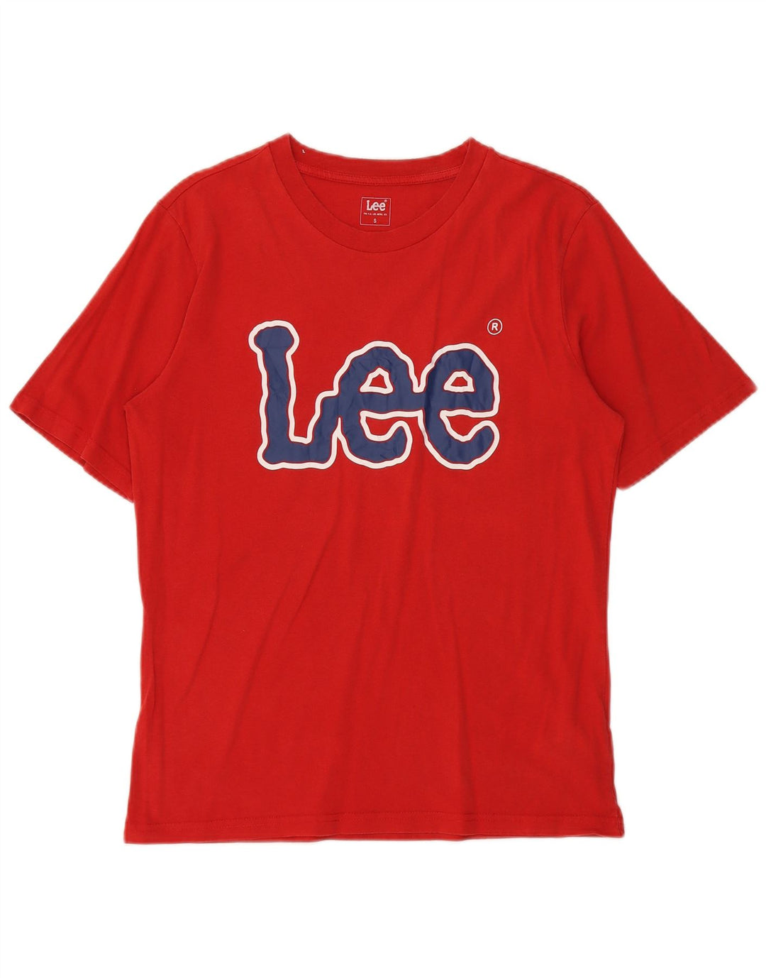 Camiseta masculina Lee com estampa gráfica pequena de algodão vermelho