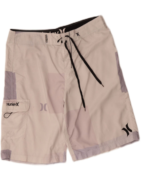 Shorts de natação masculino HURLEY gráfico XL rosa colorblock