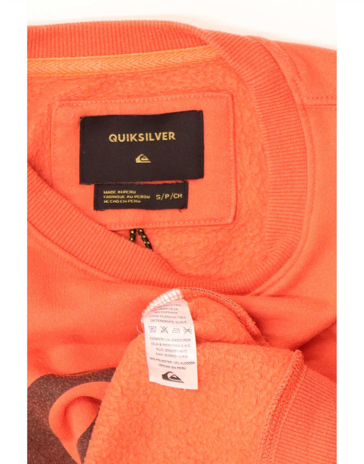 Quiksilver moletom gráfico masculino jumper pequeno laranja poliéster