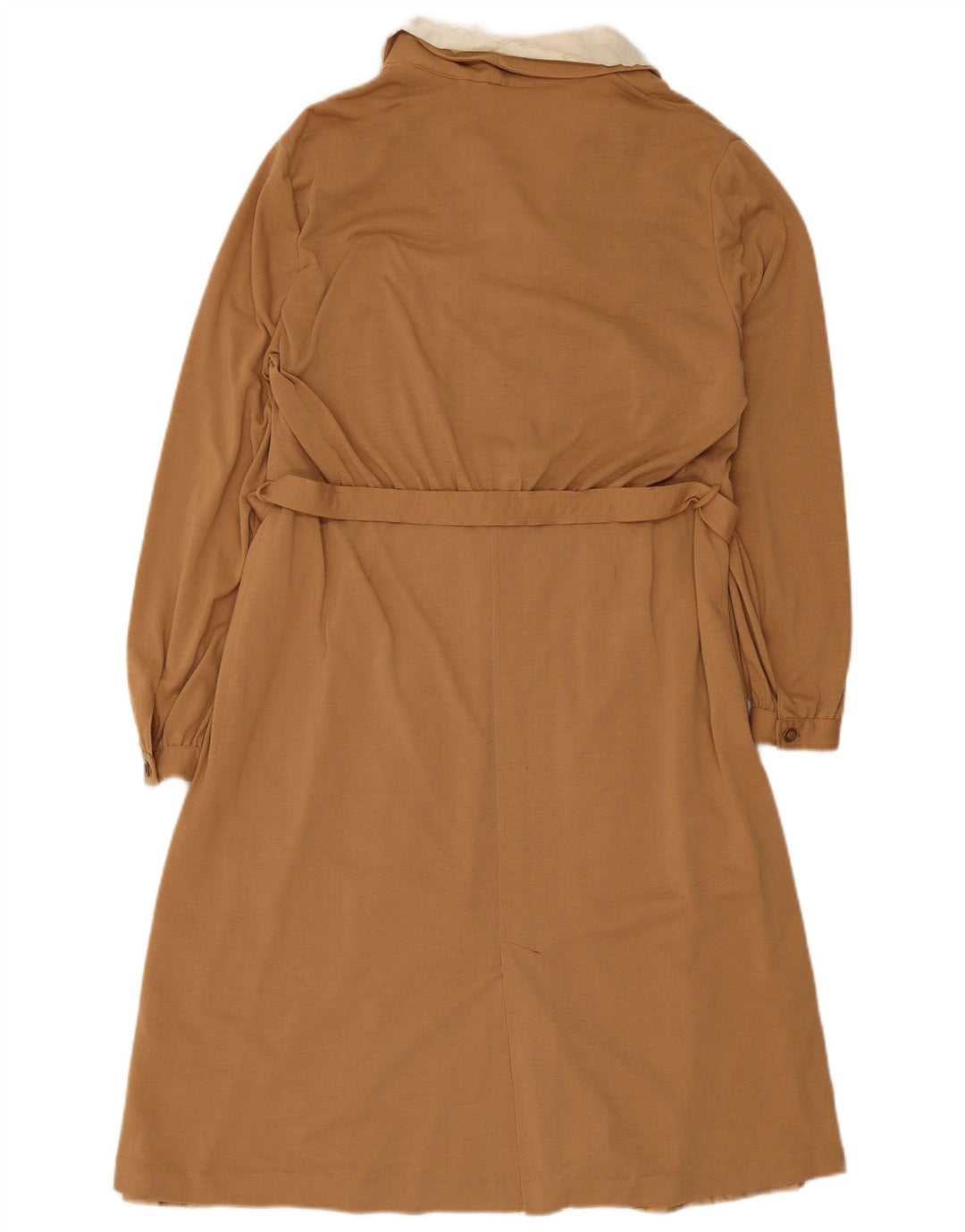 Vestido básico feminino vintage de manga comprida IT 52 2XL marrom colorblock