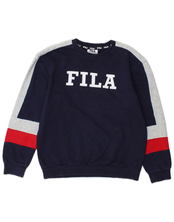 Fila Boys Graphic Sweatshirt Jumper 13-14 Anos Azul Marinho Colourblock