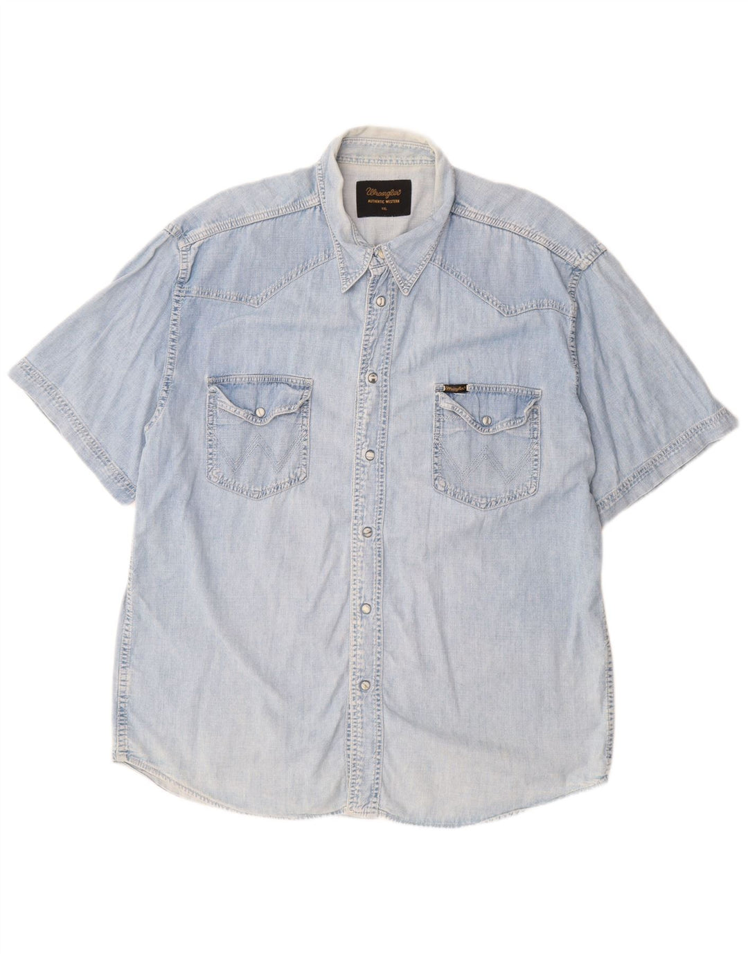 Camisa jeans masculina de manga curta WRANGLER 2XL azul