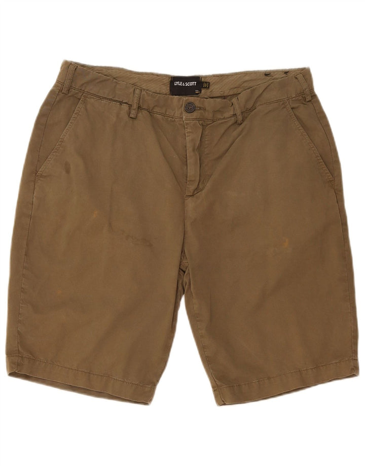 Lyle & Scott Mens Chino Shorts W36 Grande Algodão Cáqui