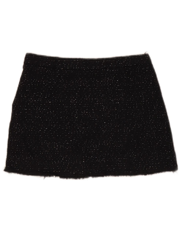 Zara Mini Saia Meninas 9-10 Anos W24 Algodão Preto