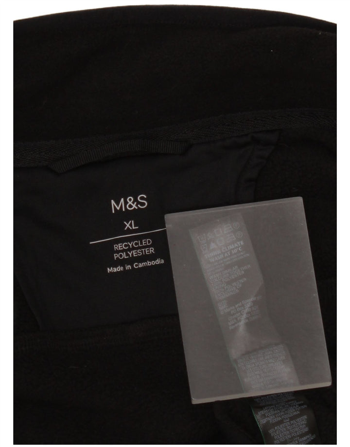 Jaqueta de lã masculina Marks & Spencer Reino Unido 42 XL poliéster preto