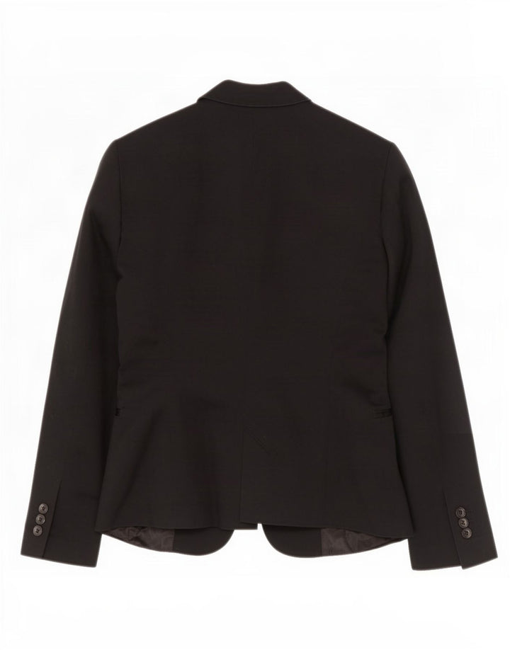 Jaqueta blazer feminina Zara com 1 botão Reino Unido 12 algodão preto médio