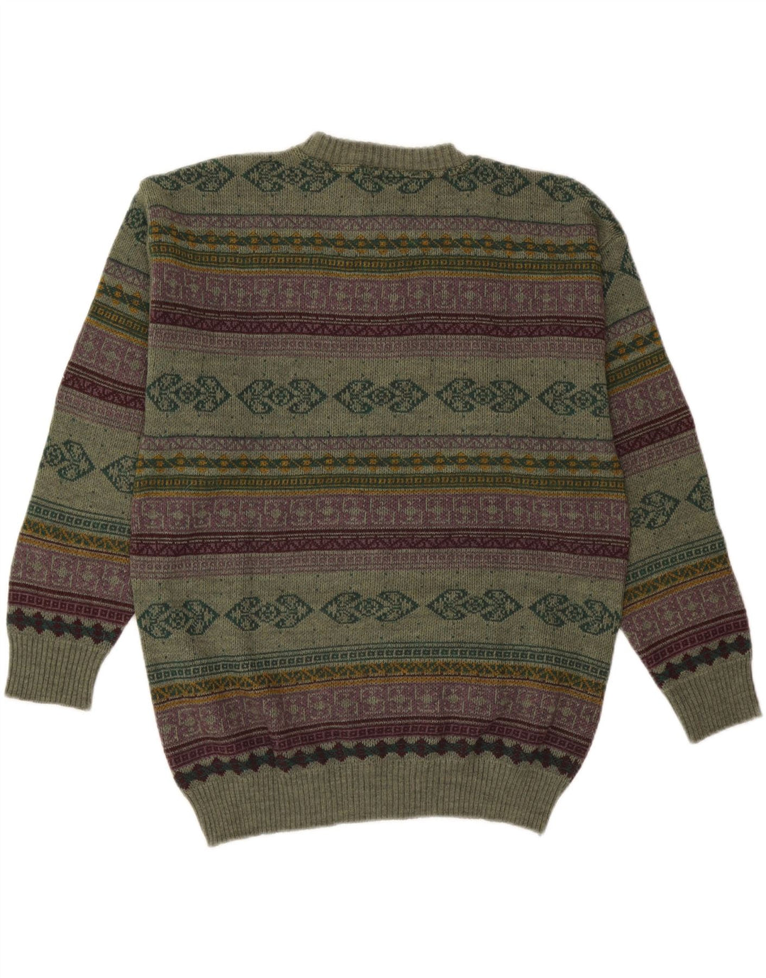 Suéter masculino Starter com gola redonda XL de lã geométrica verde
