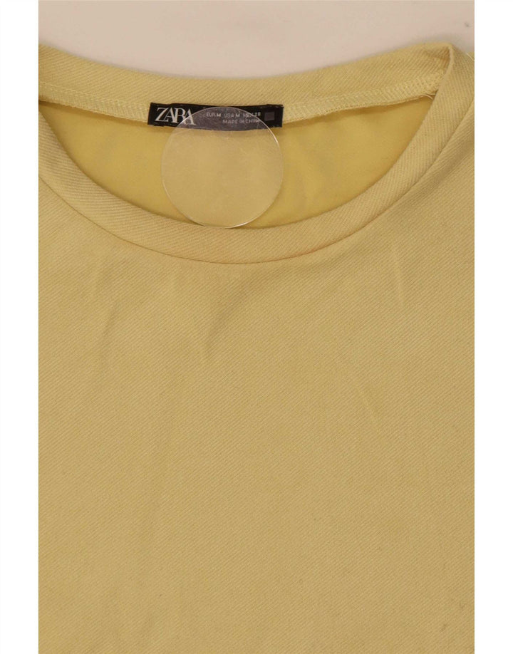 Zara Vestido Shift Feminino Reino Unido 14 Médio Amarelo