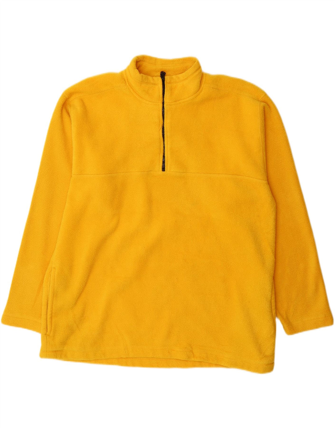 Jumper de lã masculino VINTAGE com zíper e pescoço XL poliéster amarelo