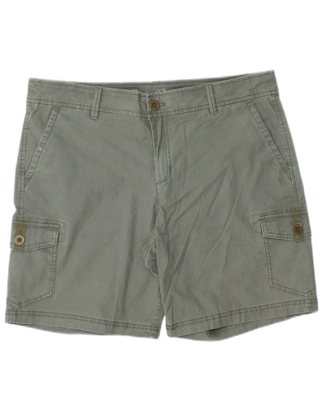 Shorts cargo feminino Eddie Bauer EUA 12 grande W36 algodão cáqui