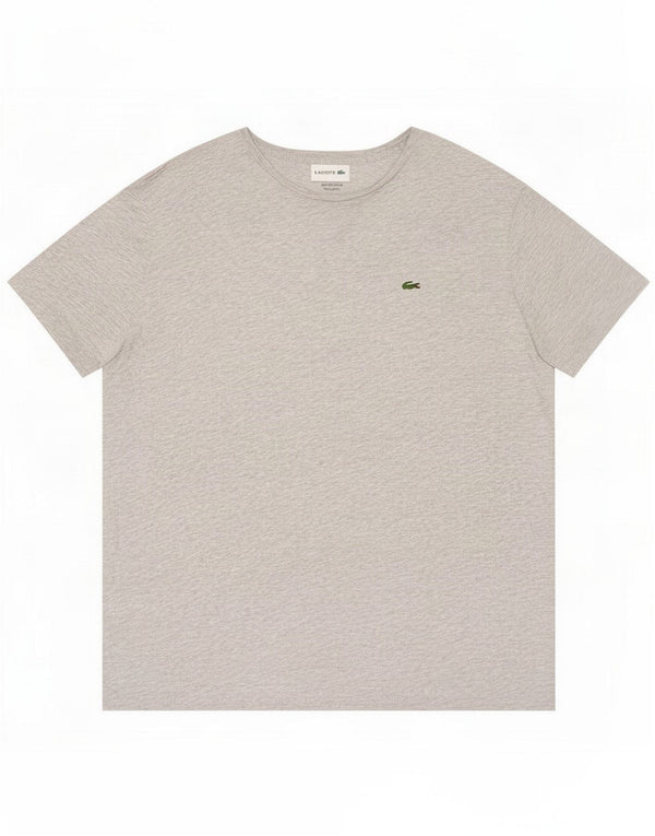 Lacoste Camiseta masculina tamanho superior 8 3XL Algodão cinza