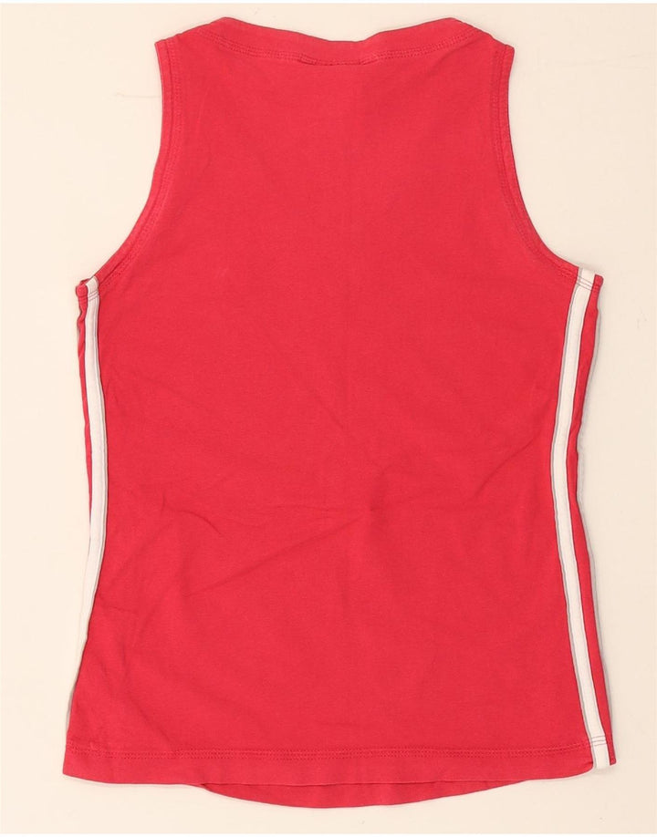 Adidas Womens Vest Top UK 10 Pequeno Algodão Vermelho