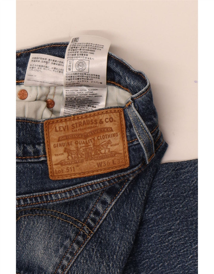 Calça Jeans Levis 511 Slim Masculina W36 L32 Azul Algodão