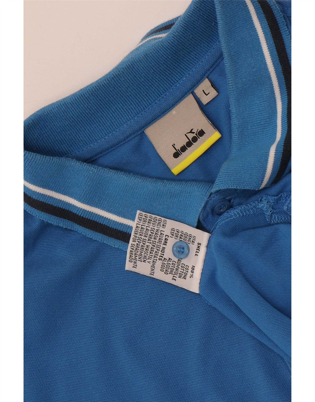 Camisa polo masculina Diadora grande algodão azul
