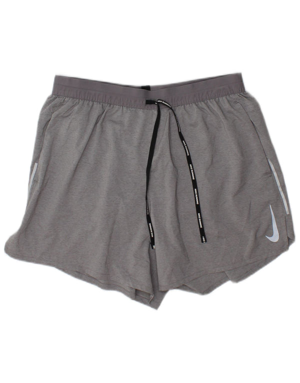 Shorts esportivos masculinos Nike Dri Fit grande poliéster cinza
