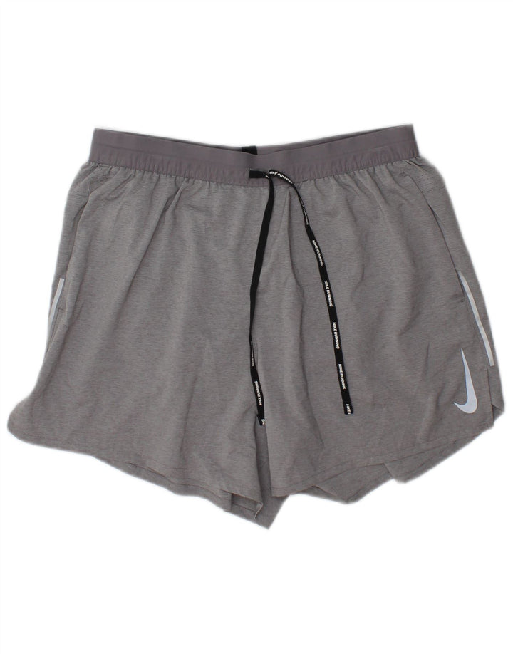 Shorts esportivos masculinos Nike Dri Fit grande poliéster cinza
