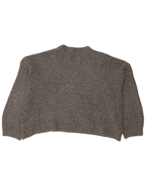 Suéter feminino Marks & Spencer grande com gola redonda Reino Unido 16 grande cinza