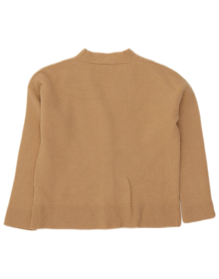 Suéter cardigan feminino Massimo Dutti UK 12 lã bege médio