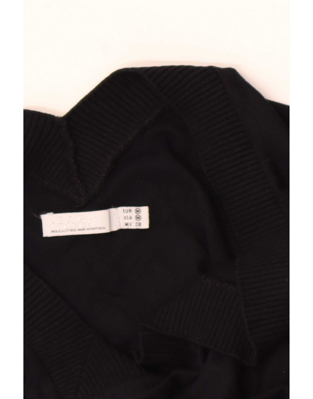 Zara Suéter feminino manga curta com decote em V Reino Unido 14 médio preto
