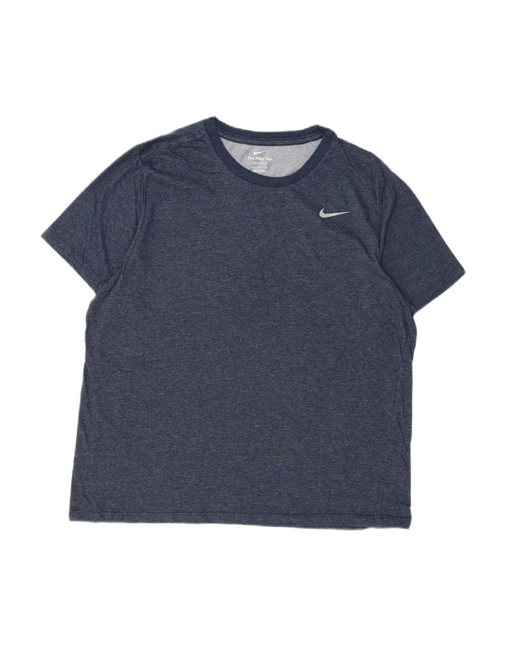 Camiseta masculina NIKE grande e alta XL azul marinho algodão