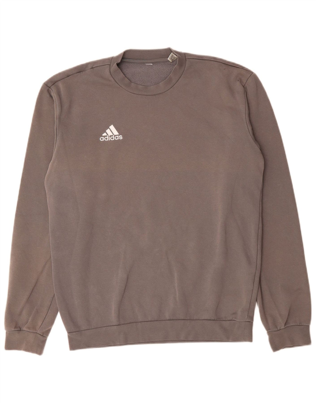 Adidas Mens Moletom Jumper Médio Algodão Cinza