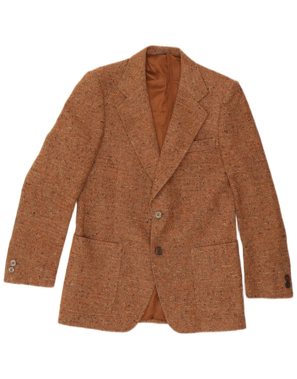 Jaqueta blazer masculina vintage com 2 botões IT 50 grande marrom manchada
