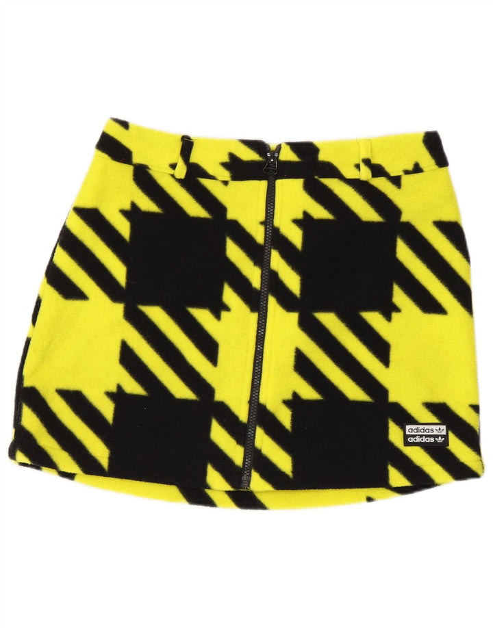 Mini saia feminina Adidas UK 10 pequena W27 amarelo houndstooth