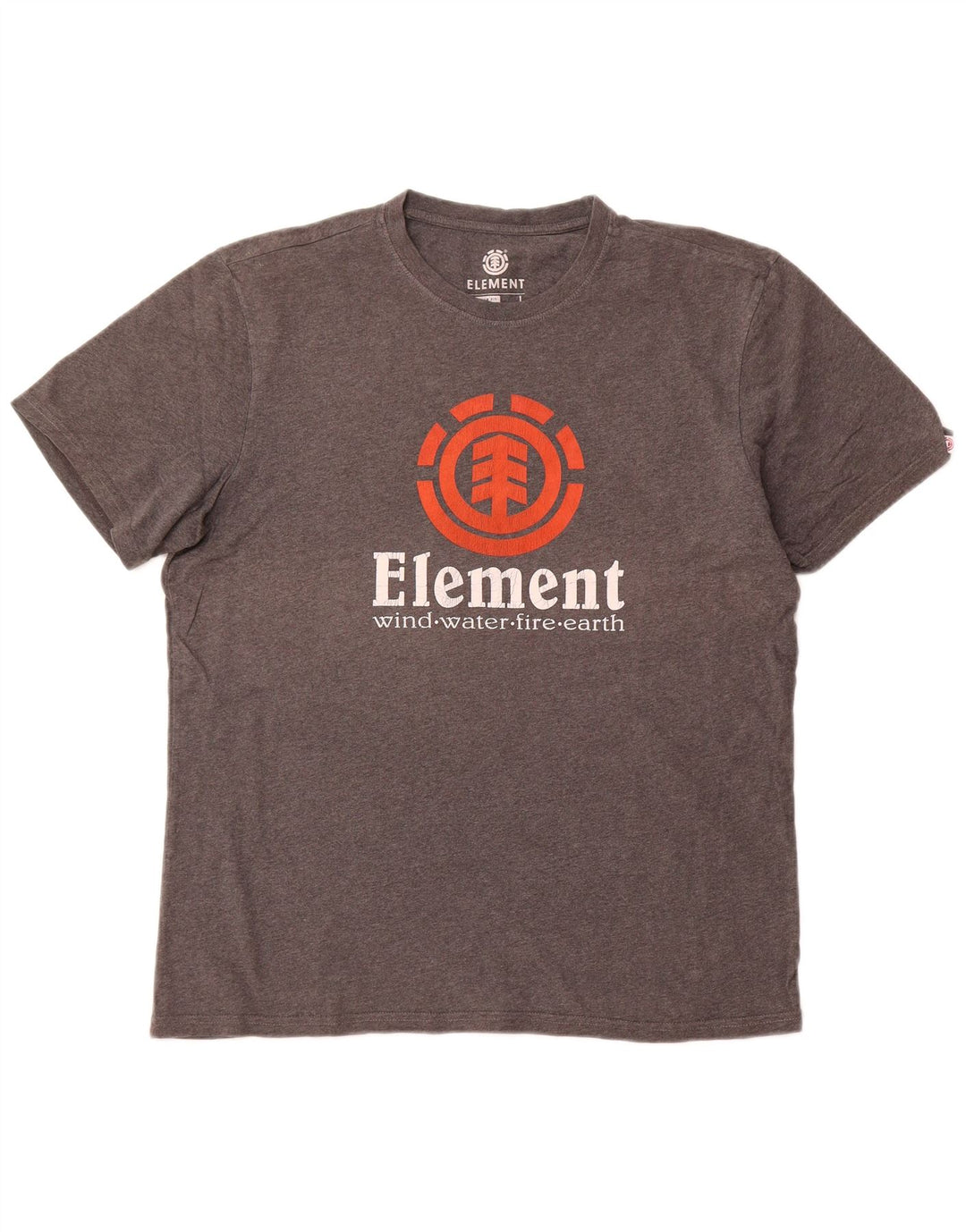 Camiseta masculina ELEMENT com ajuste regular e estampa grande de algodão cinza