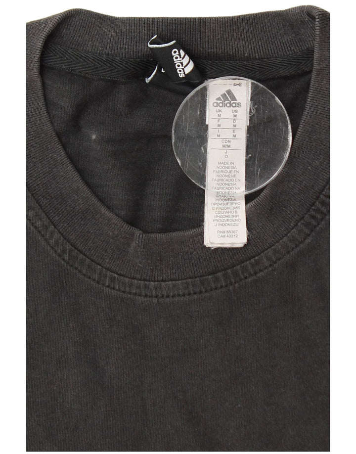 Adidas Mens Camiseta Top Médio Algodão Preto