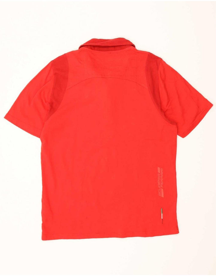 Camisa polo masculina Ferrari Ferrari pequena algodão vermelho