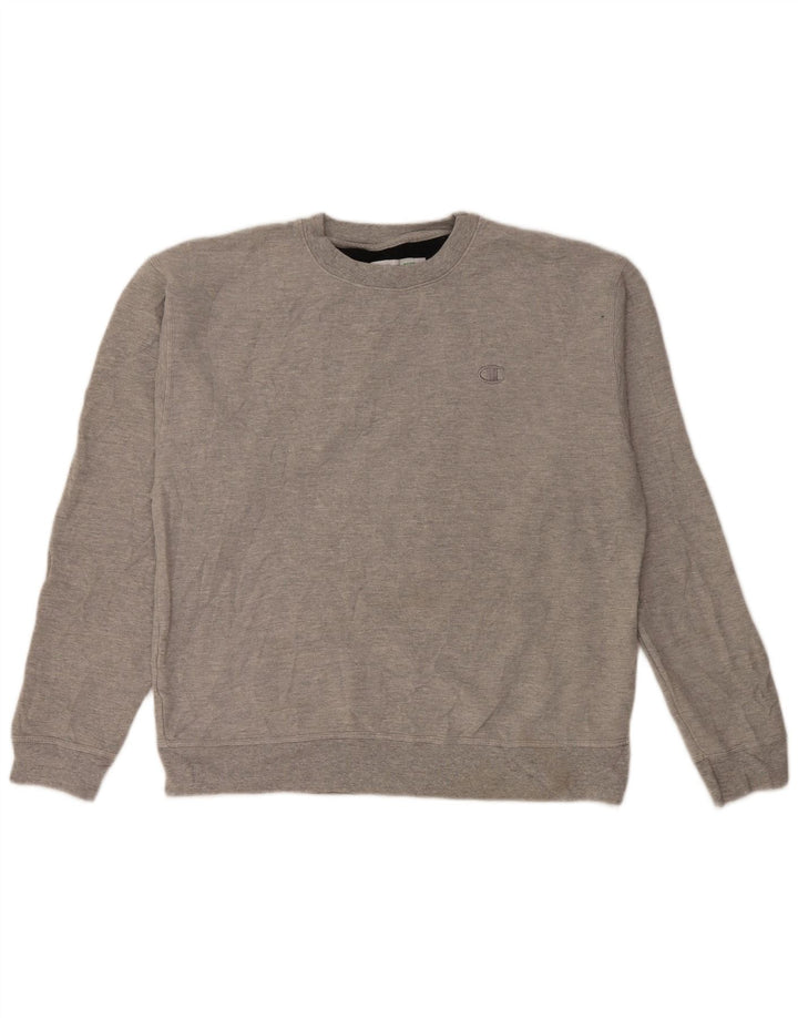 CHAMPION Moletom Masculino Jumper Grande Algodão Cinza