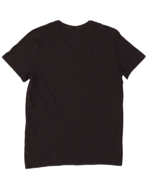 Calvin Klein Mens Slim Fit Camiseta Top Grande Algodão Preto
